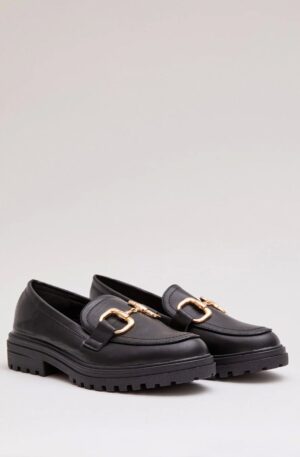Mocasin negro hebilla