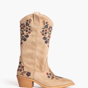 BOTA ALTA BORDADA CORINA CAMEL