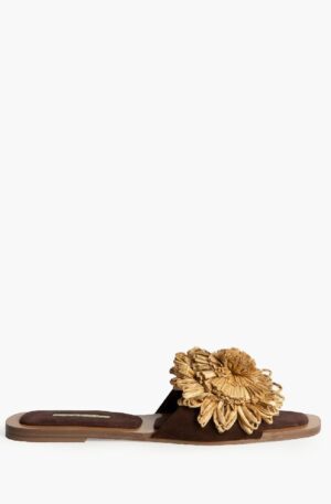 Sandalia pala flor cafe