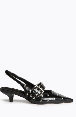 Salón destalonado tacón bajo tachuelas Corina