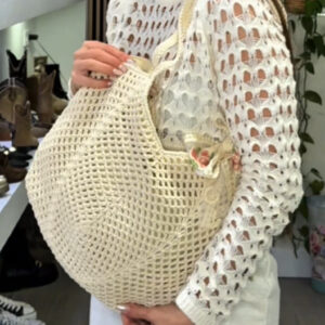 Bolso calado beige pañuelo