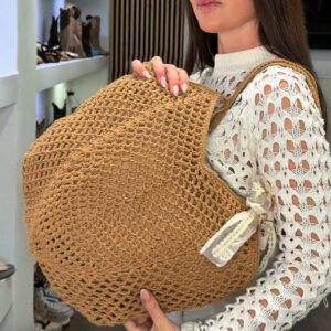 Bolso calado camel pañuelo